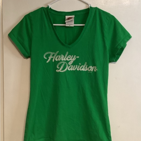 Harley-Davidson Tops - Harley-Davidson Green T-Shirt size medium